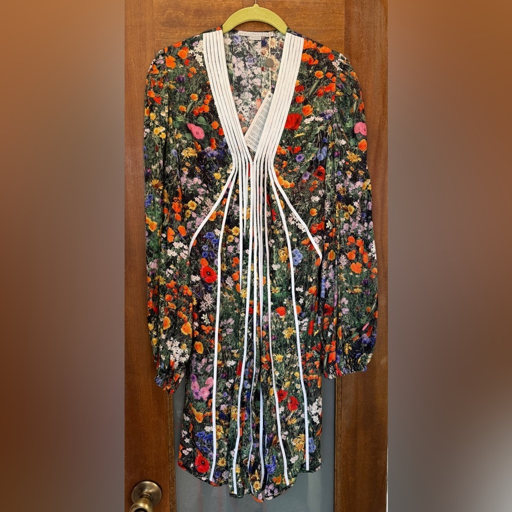 Stella McCartney Rylie 100% Silk Floral Mini Sheath Dress NWT Retail : $2400